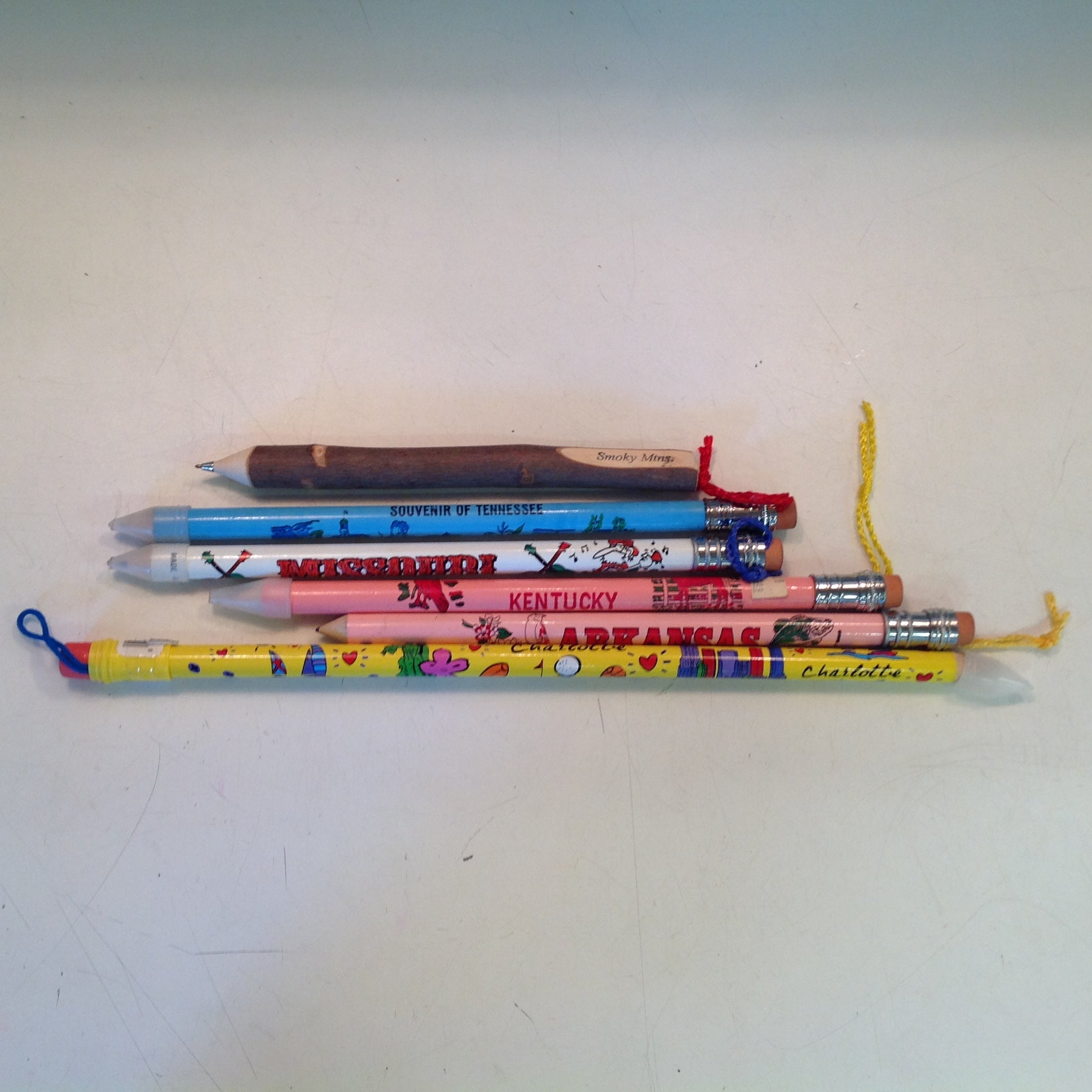 Vintage Assortment Jumbo Pencils and Wooden Pen Southern States